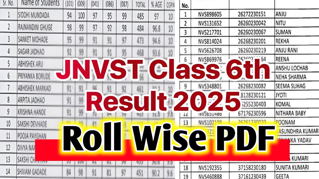 JNVST Class 6th Result 2025